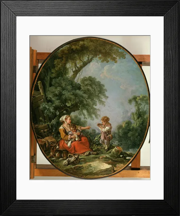 Framed Print : Pastoral Repast, 1769. Creator: Francois Boucher