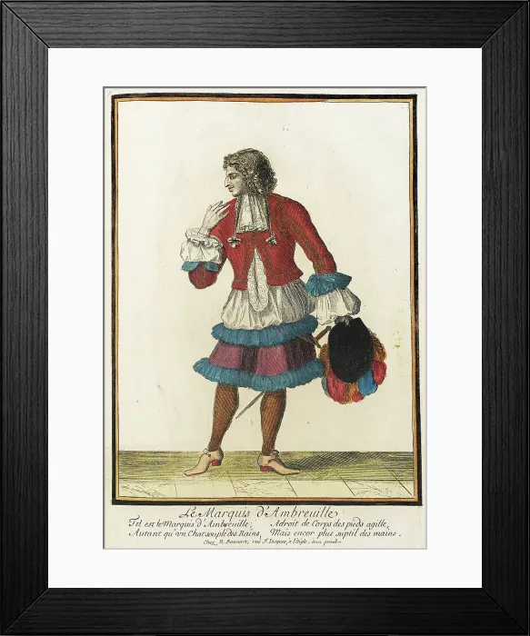 Framed Print : Recueil des modes de la cour de France, Le Marquis d'Ambreuille, between circa 1678 and circa 1693 Creator: Nicolas Bonnart Framed Print : Recueil des modes de la cour de France, Le Marquis d'Ambreuille, between circa 1678 and circa 1693 Creator: Nicolas Bonnart