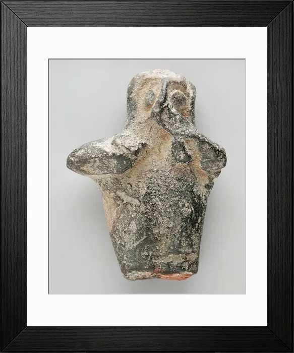 Framed Print : Torso or Upper Body with Hand to Mouth, Late Period (724-333 BCE). Creator: Unknown Framed Print : Torso or Upper Body with Hand to Mouth, Late Period (724-333 BCE). Creator: Unknown