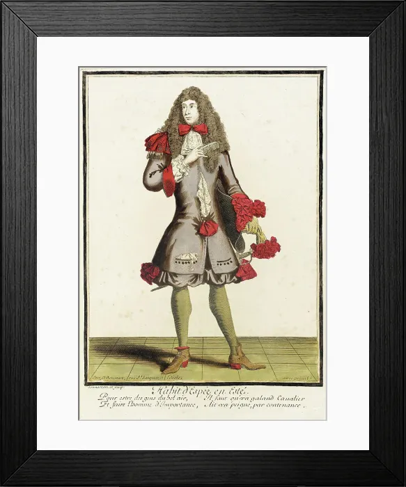 Framed Print : Recueil des modes de la cour de France, Habit d'Espée en Esté (image 1 of 2), c1678. Creator: Nicolas Bonnart Framed Print : Recueil des modes de la cour de France, Habit d'Espée en Esté (image 1 of 2), c1678. Creator: Nicolas Bonnart