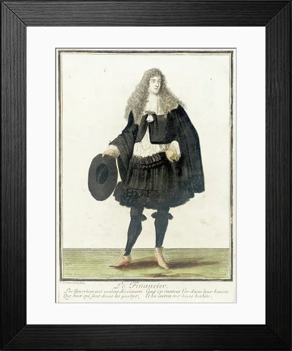 Framed Print : Recueil des modes de la cour de France, Le Financier, between circa 1678 and circa 1693. Creator: Nicolas Bonnart Framed Print : Recueil des modes de la cour de France, Le Financier, between circa 1678 and circa 1693. Creator: Nicolas Bonnart