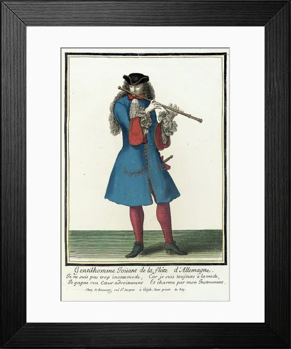 Framed Print : Recueil des modes de la cour de France, Gentil-homme Ioüant de la... between c1678 and c1693. Creator: Nicolas Bonnart Framed Print : Recueil des modes de la cour de France, Gentil-homme Ioüant de la... between c1678 and c1693. Creator: Nicolas Bonnart