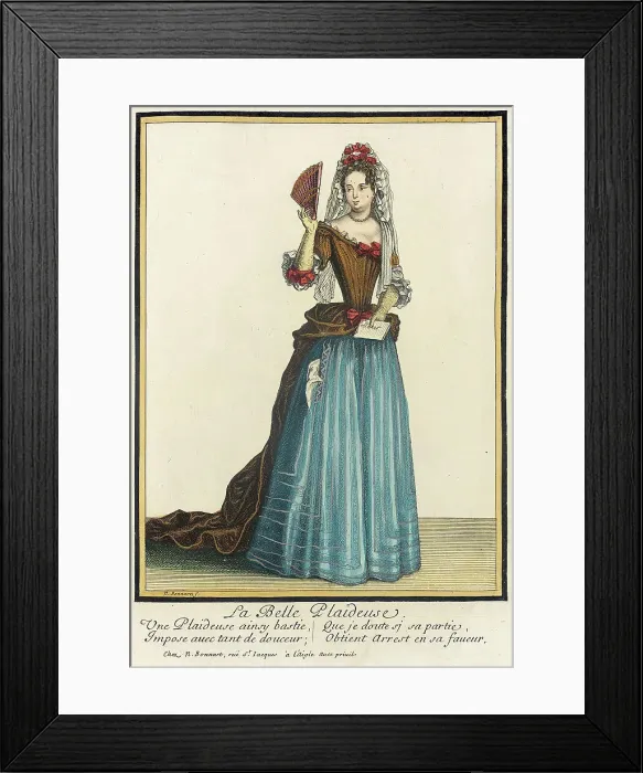 Framed Print : Recueil des modes de la cour de France, La Belle Plaideuse, between circa 1682 and circa 1686. Creator: Nicolas Bonnart Framed Print : Recueil des modes de la cour de France, La Belle Plaideuse, between circa 1682 and circa 1686. Creator: Nicolas Bonnart