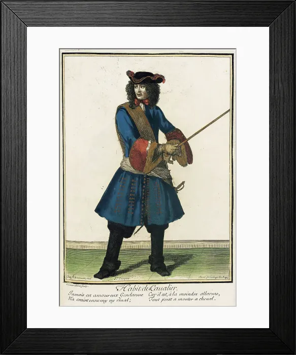 Framed Print : Recueil des modes de la cour de France, Habit de Cavalier, between circa 1672 and circa 1676. Creator: Nicolas Bonnart Framed Print : Recueil des modes de la cour de France, Habit de Cavalier, between circa 1672 and circa 1676. Creator: Nicolas Bonnart