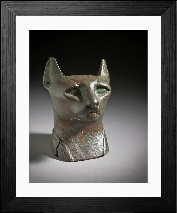 Framed Print : Head of a Cat, 712-332 B.C.. Creator: Unknown