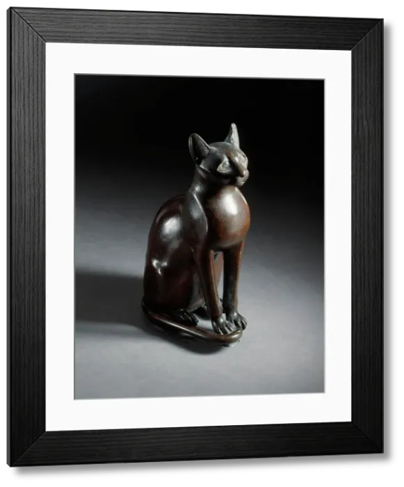 Framed Print : Figurine of the Goddess Bastet as a Cat, 712-332 B.C.. Creator: Unknown Framed Print : Figurine of the Goddess Bastet as a Cat, 712-332 B.C.. Creator: Unknown