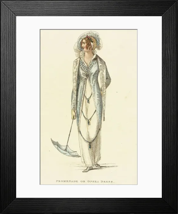 Framed Print : Promenade or Opera Dress, 1810. Creator: Rudolph Ackermann Framed Print : Promenade or Opera Dress, 1810. Creator: Rudolph Ackermann