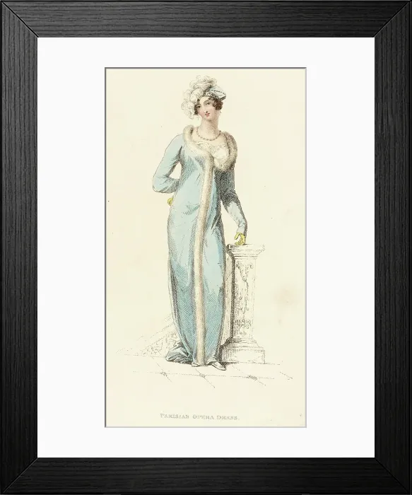 Framed Print : Fashion Plate (Parisian Opera Dress), 1812. Creator: Rudolph Ackermann Framed Print : Fashion Plate (Parisian Opera Dress), 1812. Creator: Rudolph Ackermann