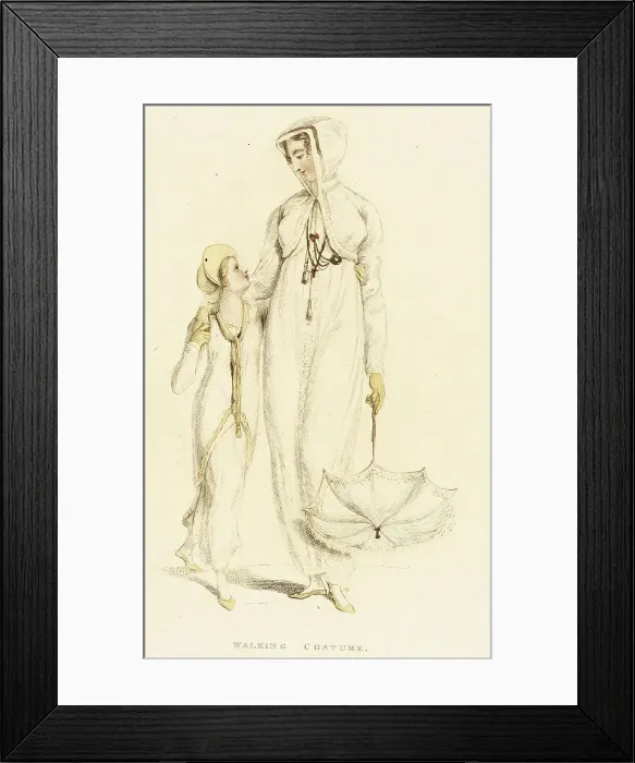 Framed Print : Fashion Plate (Walking Costume), 1809. Creator: Rudolph Ackermann Framed Print : Fashion Plate (Walking Costume), 1809. Creator: Rudolph Ackermann