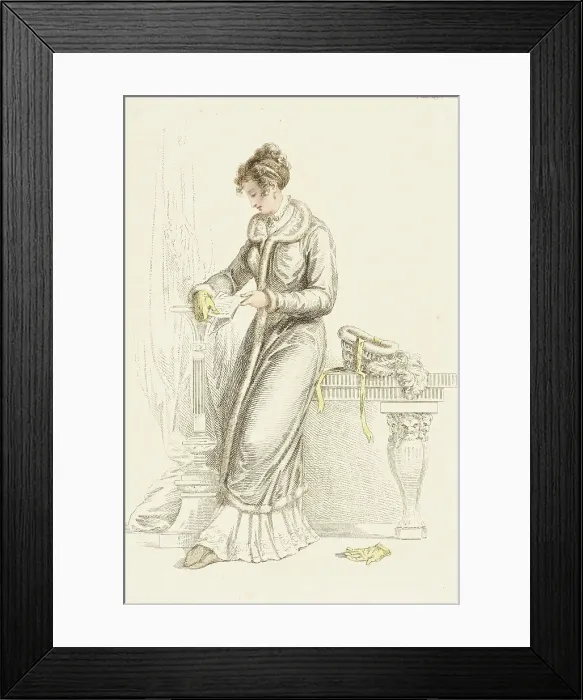 Framed Print : Fashion Plate (Carriage Dress), 1811. Creator: Rudolph Ackermann Framed Print : Fashion Plate (Carriage Dress), 1811. Creator: Rudolph Ackermann