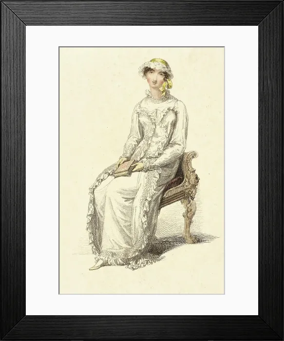 Framed Print : Fashion Plate (Morning Dress), 1813. Creator: Rudolph Ackermann Framed Print : Fashion Plate (Morning Dress), 1813. Creator: Rudolph Ackermann