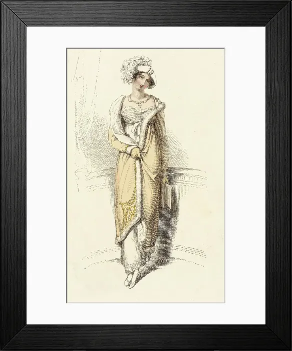 Framed Print : Fashion Plate (Opera Dress), 1813. Creator: Rudolph Ackermann Framed Print : Fashion Plate (Opera Dress), 1813. Creator: Rudolph Ackermann