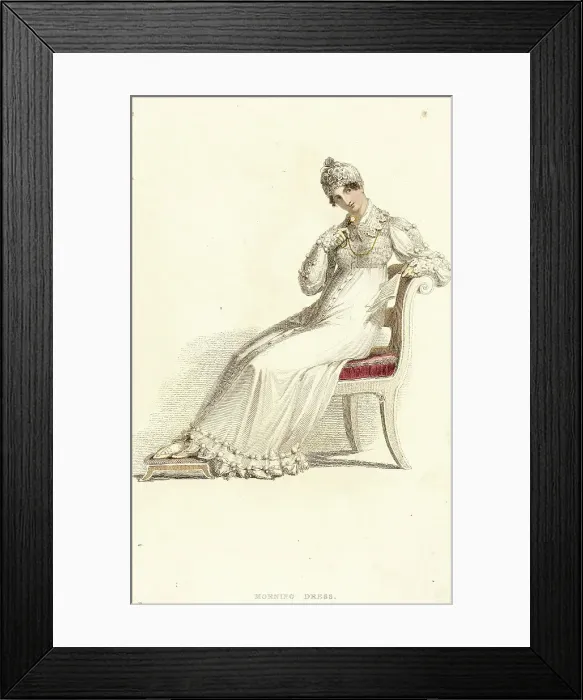 Framed Print : Fashion Plate (Morning Dress), 1814. Creator: Rudolph Ackermann Framed Print : Fashion Plate (Morning Dress), 1814. Creator: Rudolph Ackermann
