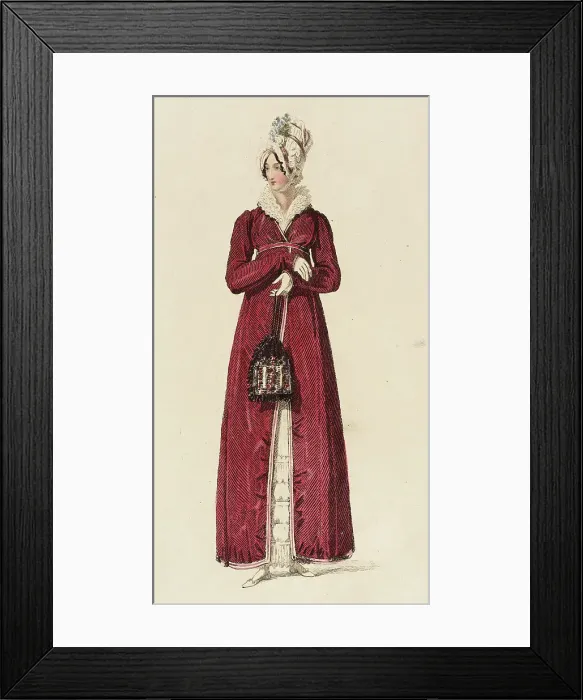 Framed Print : Fashion Plate (Promenade Dress), 1816. Creator: Rudolph Ackermann Framed Print : Fashion Plate (Promenade Dress), 1816. Creator: Rudolph Ackermann