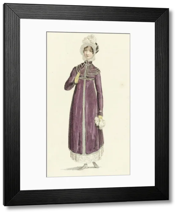 Framed Print : Fashion Plate (Walking Dress), 1814. Creator: Rudolph Ackermann Framed Print : Fashion Plate (Walking Dress), 1814. Creator: Rudolph Ackermann