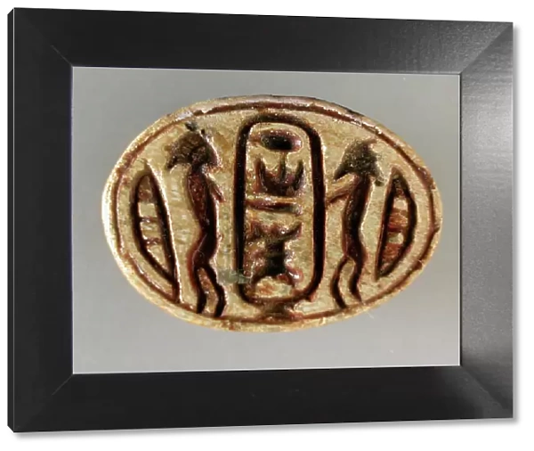 Scarab with Two Bound Enemies (image 2 of 2), 18th-26th dynasties (1504-525 BCE). Creator: Unknown