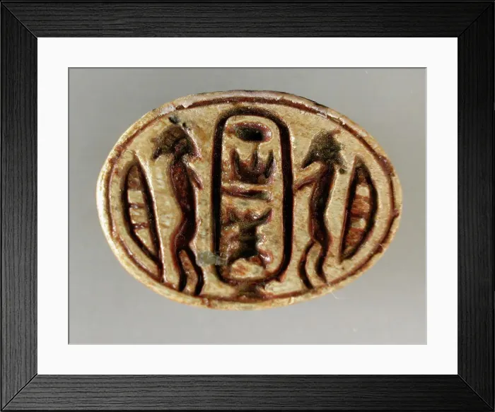 Framed Print : Scarab with Two Bound Enemies (image 2 of 2), 18th-26th dynasties (1504-525 BCE). Creator: Unknown Framed Print : Scarab with Two Bound Enemies (image 2 of 2), 18th-26th dynasties (1504-525 BCE). Creator: Unknown