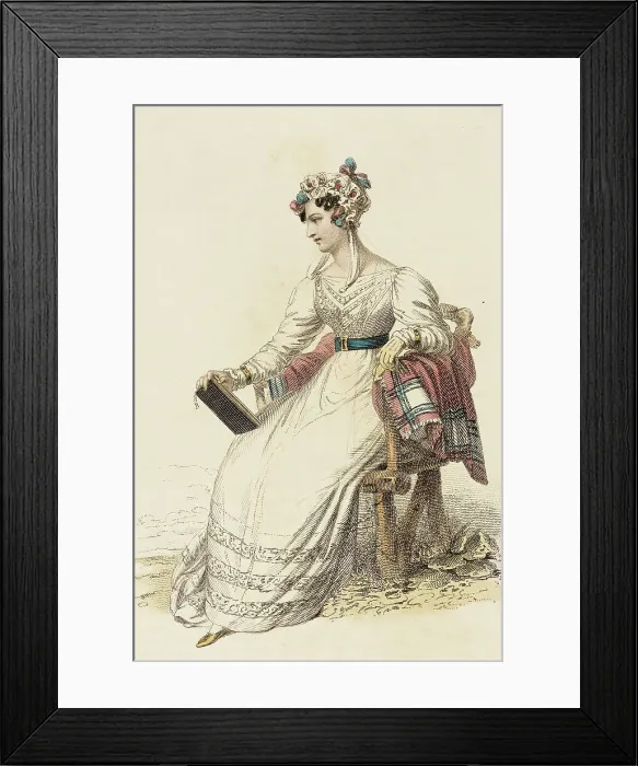 Framed Print : Fashion Plate (Morning Dress), 1825. Creator: Rudolph Ackermann Framed Print : Fashion Plate (Morning Dress), 1825. Creator: Rudolph Ackermann