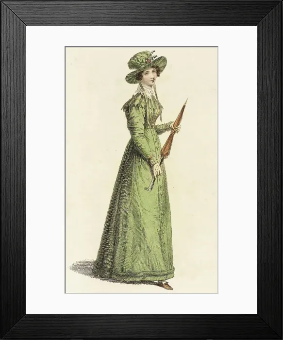 Framed Print : Fashion Plate (Morning Dress), 1825. Creator: Rudolph Ackermann Framed Print : Fashion Plate (Morning Dress), 1825. Creator: Rudolph Ackermann