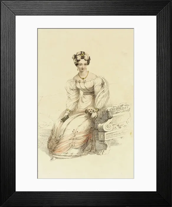 Framed Print : Fashion Plate (Evening Dress), 1826. Creator: Rudolph Ackermann Framed Print : Fashion Plate (Evening Dress), 1826. Creator: Rudolph Ackermann