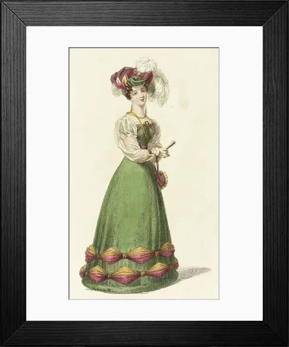 Framed Print : Fashion Plate (Dinner Dress), 1826. Creator: Rudolph Ackermann Framed Print : Fashion Plate (Dinner Dress), 1826. Creator: Rudolph Ackermann