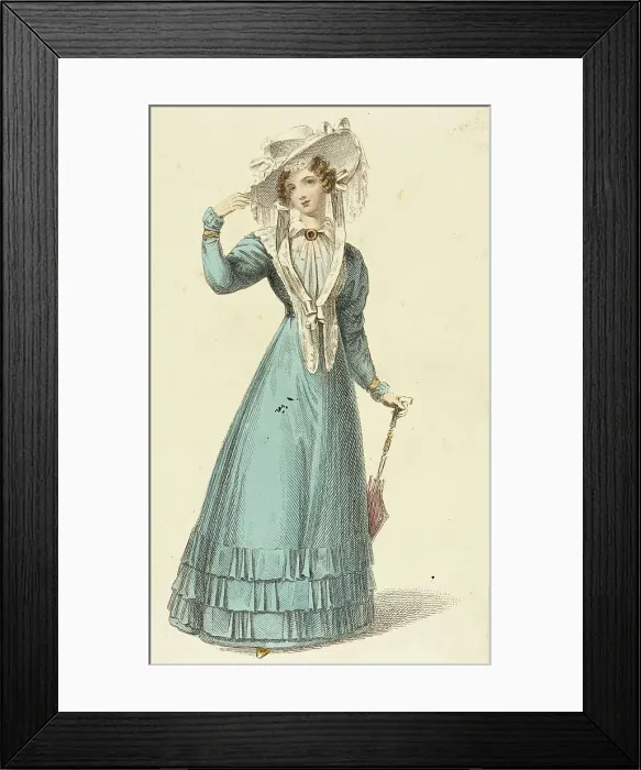 Framed Print : Fashion Plate (Promenade Dress), 1826. Creator: Rudolph Ackermann Framed Print : Fashion Plate (Promenade Dress), 1826. Creator: Rudolph Ackermann