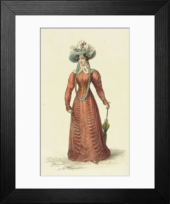 Framed Print : Fashion Plate (Promenade Dress), 1826. Creator: Rudolph Ackermann Framed Print : Fashion Plate (Promenade Dress), 1826. Creator: Rudolph Ackermann