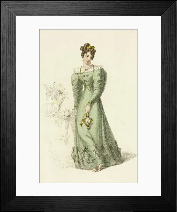 Framed Print : Fashion Plate (Morning Dress), 1826. Creator: Rudolph Ackermann Framed Print : Fashion Plate (Morning Dress), 1826. Creator: Rudolph Ackermann