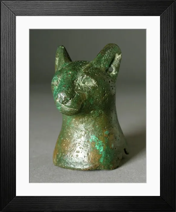 Framed Print : Head of Cat, Probably Ptolemaic Period (323-30 BCE). Creator: Unknown Framed Print : Head of Cat, Probably Ptolemaic Period (323-30 BCE). Creator: Unknown
