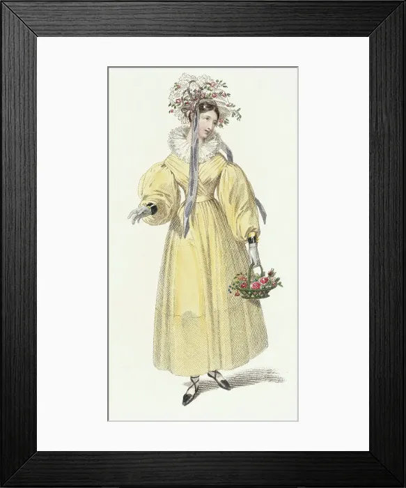 Framed Print : Fashion Plate (English Morning Dress), 1829. Creator: Rudolph Ackermann Framed Print : Fashion Plate (English Morning Dress), 1829. Creator: Rudolph Ackermann