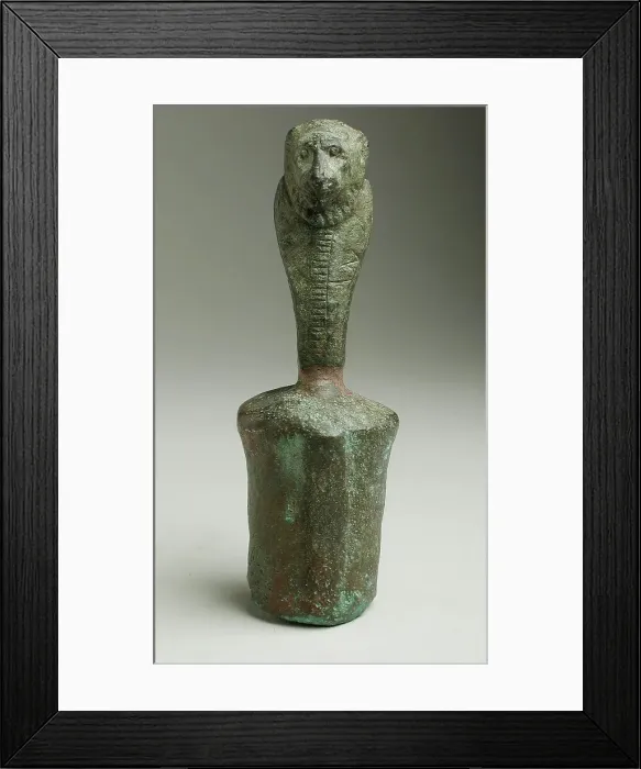 Framed Print : Staff Finial with Lioness Headed Cobra, Probably Ptolemaic Period (332-30 BCE). Creator: Unknown Framed Print : Staff Finial with Lioness Headed Cobra, Probably Ptolemaic Period (332-30 BCE). Creator: Unknown