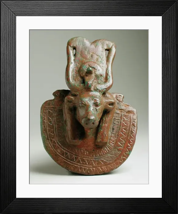 Framed Print : Cow Headed Handle (image 2 of 2), Probably Ptolemaic period (332-30 BCE). Creator: Unknown Framed Print : Cow Headed Handle (image 2 of 2), Probably Ptolemaic period (332-30 BCE). Creator: Unknown