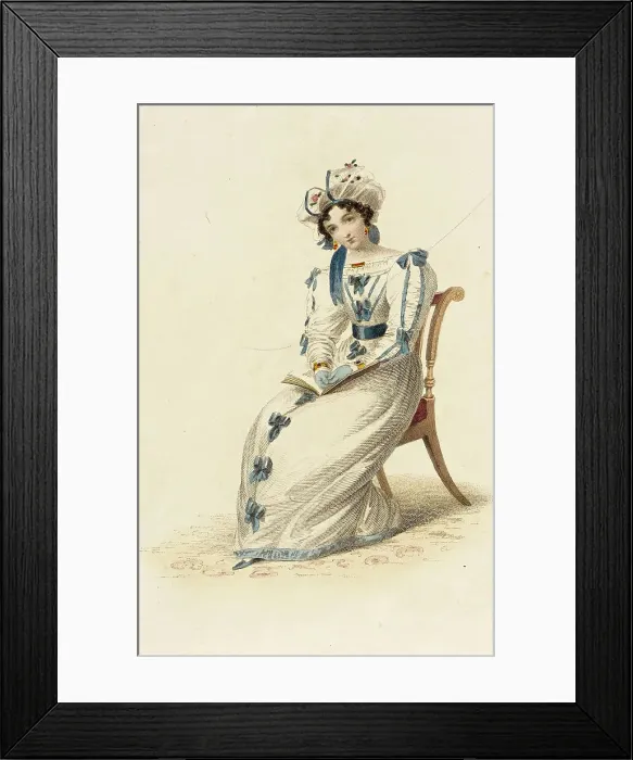 Framed Print : Fashion Plate (Morning Dress), 1827. Creator: Rudolph Ackermann Framed Print : Fashion Plate (Morning Dress), 1827. Creator: Rudolph Ackermann