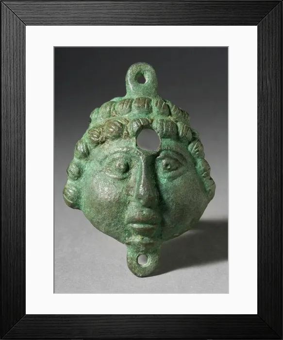 Framed Print : Theater Mask Figurine, Probably Roman Period (100-395 CE) or later. Creator: Unknown Framed Print : Theater Mask Figurine, Probably Roman Period (100-395 CE) or later. Creator: Unknown