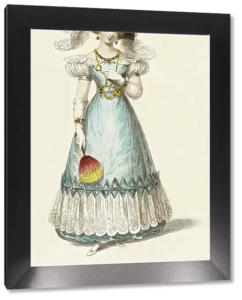 Fashion Plate (Evening Dress), 1827. Creator: Rudolph Ackermann
