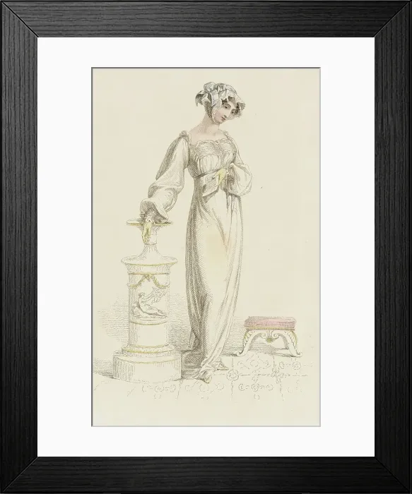 Framed Print : Fashion Plate (Morning Dress), 1812. Creator: Rudolph Ackermann Framed Print : Fashion Plate (Morning Dress), 1812. Creator: Rudolph Ackermann