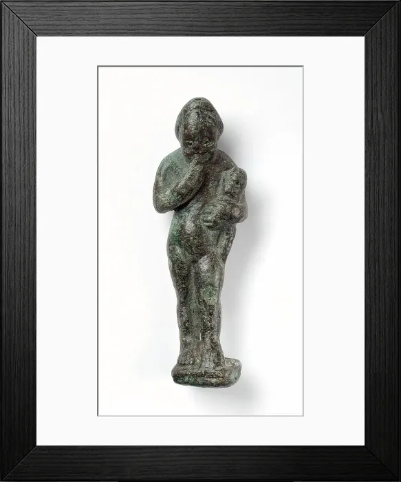 Framed Print : Figurine of a Standing Naked Man Holding a Baby, Ptolemaic Period-early Roman Period 200 BCE-100 C). Creator: Unknown Framed Print : Figurine of a Standing Naked Man Holding a Baby, Ptolemaic Period-early Roman Period 200 BCE-100 C). Creator: Unknown