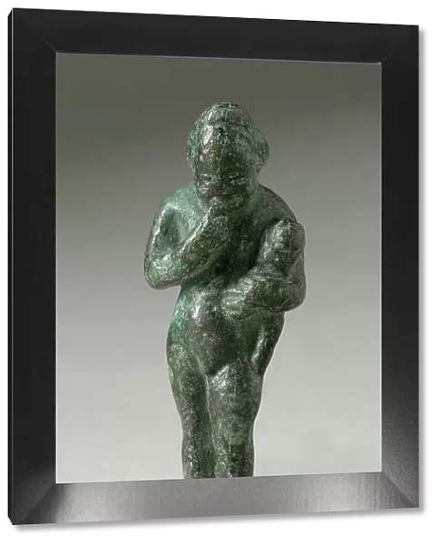Figurine of a Standing Naked Man Holding a Baby, Ptolemaic Period-early Roman Period 200 BCE-100 CE. Creator: Unknown