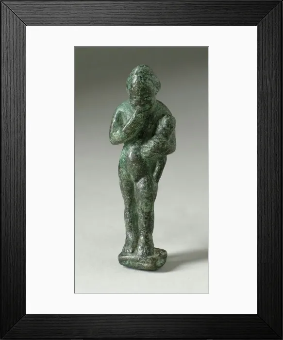 Framed Print : Figurine of a Standing Naked Man Holding a Baby, Ptolemaic Period-early Roman Period 200 BCE-100 CE. Creator: Unknown Framed Print : Figurine of a Standing Naked Man Holding a Baby, Ptolemaic Period-early Roman Period 200 BCE-100 CE. Creator: Unknown