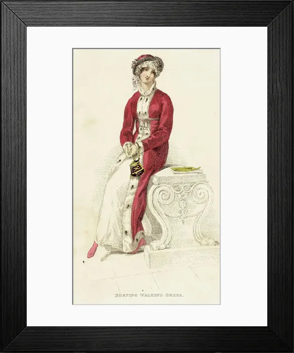 Framed Print : Fashion Plate (Morning Walking Dress), 1813. Creator: Rudolph Ackermann Framed Print : Fashion Plate (Morning Walking Dress), 1813. Creator: Rudolph Ackermann