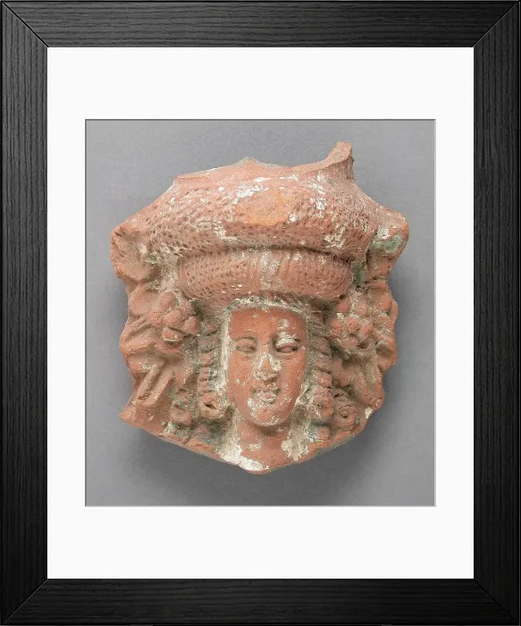 Framed Print : Antefix in the Form of a Female Head, Ptolemaic Period-Roman Period (305 BCE-337 CE). Creator: Unknown Framed Print : Antefix in the Form of a Female Head, Ptolemaic Period-Roman Period (305 BCE-337 CE). Creator: Unknown