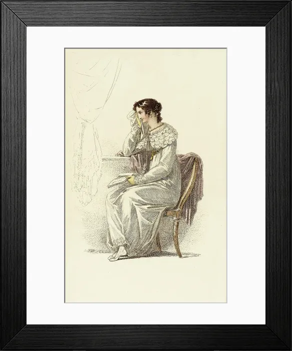 Framed Print : Fashion Plate (Opera Dress), 1814. Creator: Rudolph Ackermann Framed Print : Fashion Plate (Opera Dress), 1814. Creator: Rudolph Ackermann