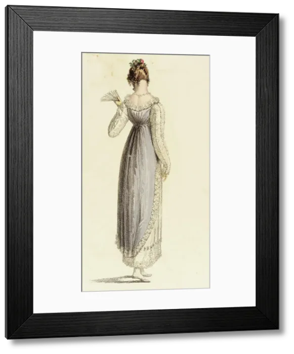 Framed Print : Fashion Plate (Full Dress), 1814. Creator: Rudolph Ackermann Framed Print : Fashion Plate (Full Dress), 1814. Creator: Rudolph Ackermann