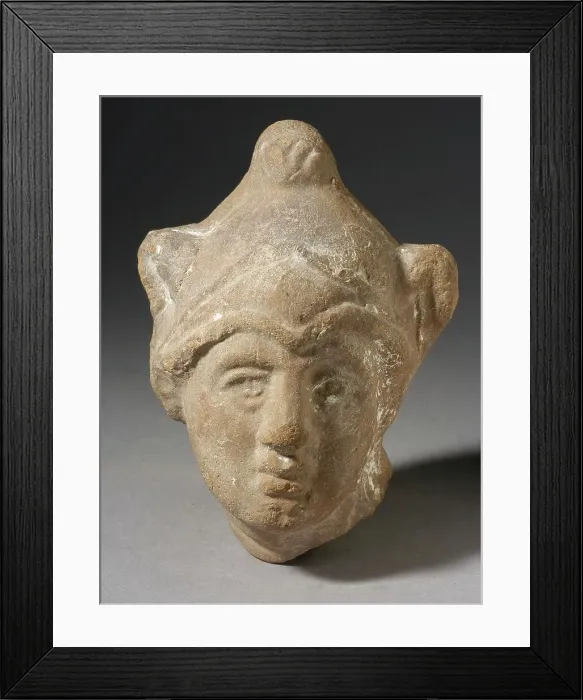 Framed Print : Head with Phrygian Helmet, Ptolemaic Period-Roman Period (332 BCE-337 CE). Creator: Unknown Framed Print : Head with Phrygian Helmet, Ptolemaic Period-Roman Period (332 BCE-337 CE). Creator: Unknown