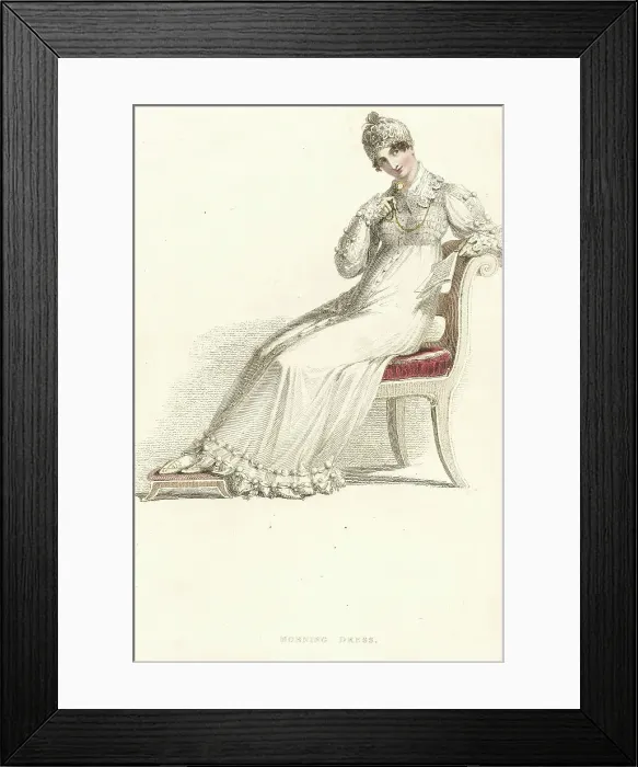 Framed Print : Fashion Plate (Morning Dress), 1814. Creator: Rudolph Ackermann Framed Print : Fashion Plate (Morning Dress), 1814. Creator: Rudolph Ackermann