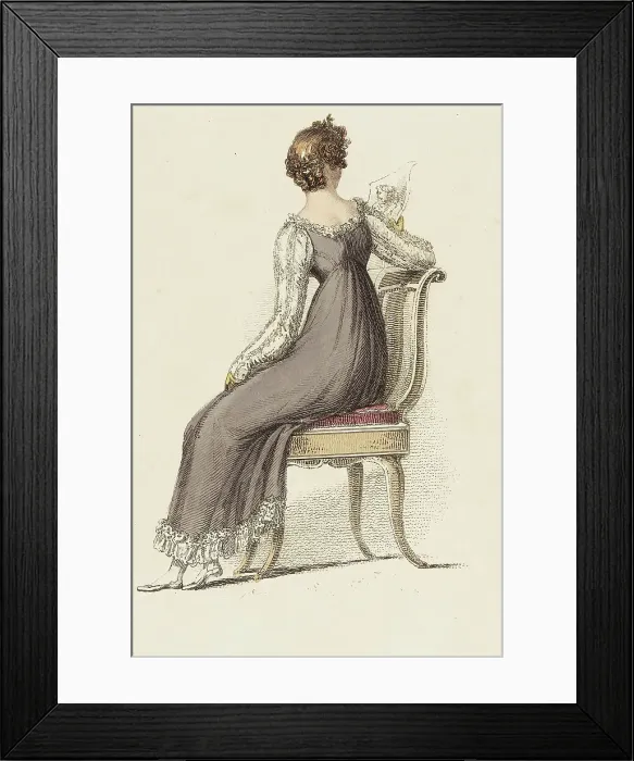 Framed Print : Fashion Plate (Evening Half Dress), 1814. Creator: Rudolph Ackermann Framed Print : Fashion Plate (Evening Half Dress), 1814. Creator: Rudolph Ackermann