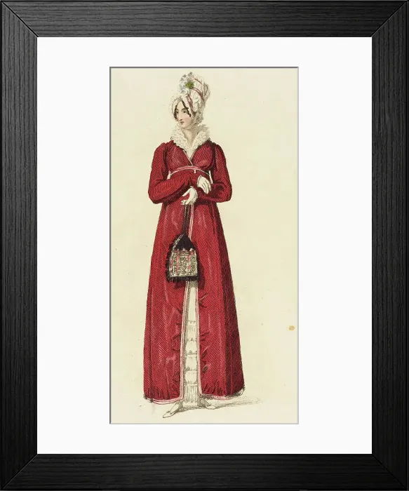Framed Print : Fashion Plate (Promenade Dress), 1816. Creator: Rudolph Ackermann Framed Print : Fashion Plate (Promenade Dress), 1816. Creator: Rudolph Ackermann