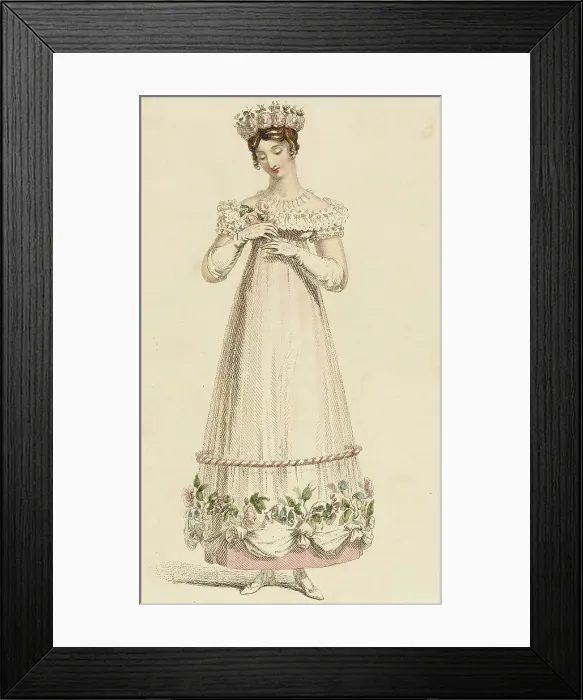 Framed Print : Fashion Plate (Evening Dress), 1817. Creator: Rudolph Ackermann Framed Print : Fashion Plate (Evening Dress), 1817. Creator: Rudolph Ackermann