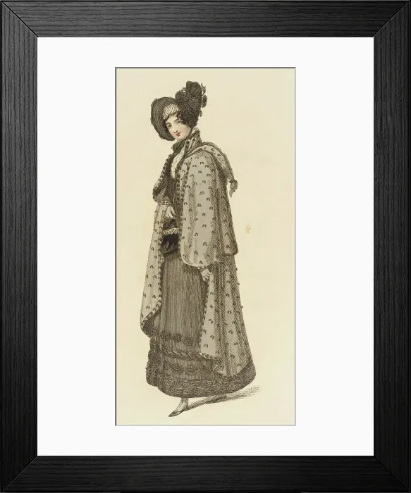 Framed Print : Fashion Plate (Carriage Dress), 1818. Creator: Rudolph Ackermann Framed Print : Fashion Plate (Carriage Dress), 1818. Creator: Rudolph Ackermann