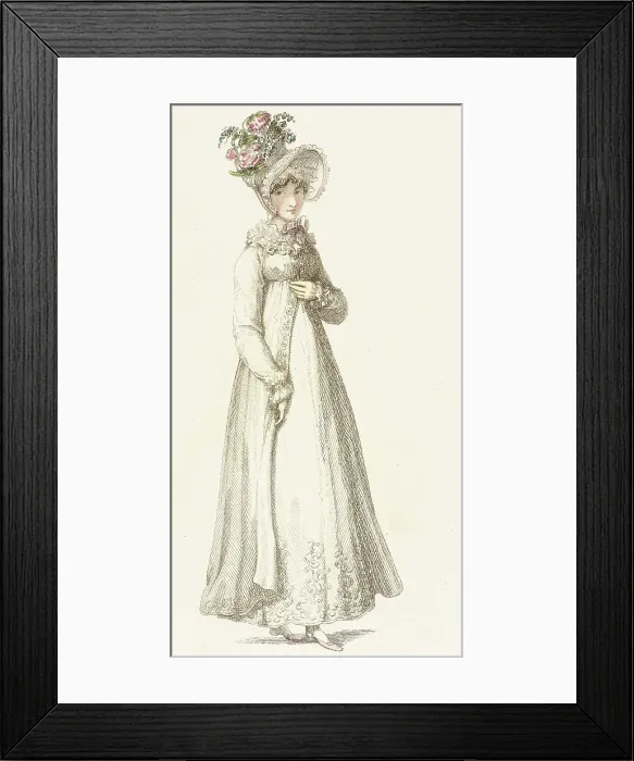 Framed Print : Fashion Plate (Morning Dress), 1818. Creator: Rudolph Ackermann Framed Print : Fashion Plate (Morning Dress), 1818. Creator: Rudolph Ackermann